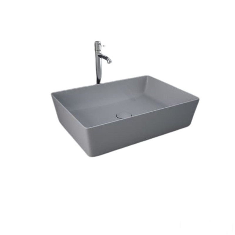 Umywalka slim nablatowa prostokątna 50x36 cm szary mat (503) Feeling RAK Ceramics (FEECT5000503A)