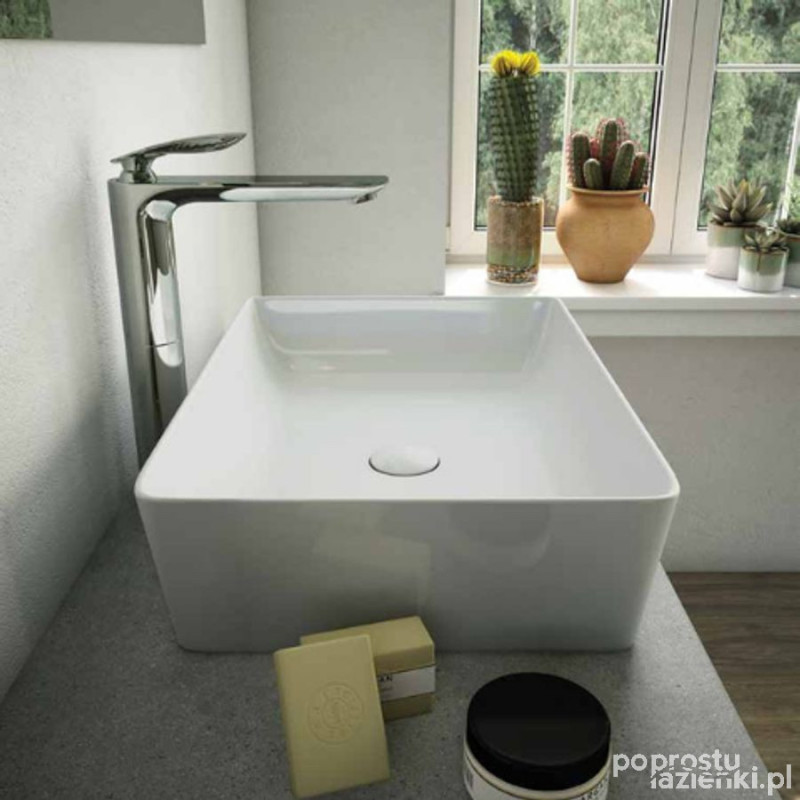 Umywalka slim nablatowa prostokątna 50x36 cm biały połysk (awha) Feeling RAK Ceramics (FEECT5000AWHA)