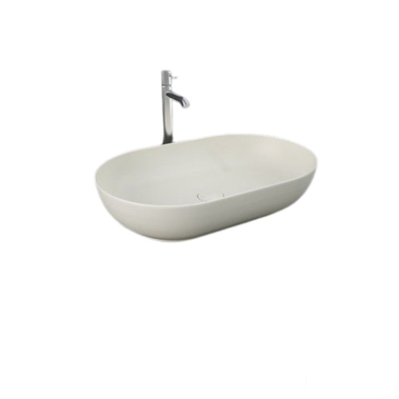 Umywalka slim nablatowa owalna 55x35 cm beż mat (505) Feeling RAK Ceramics (FEECT5500505A)