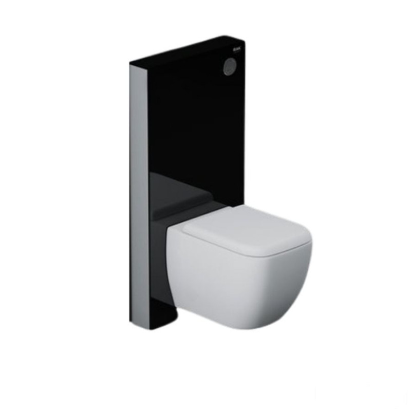Ecofix zestaw natynkowy monoblok czarny do miski wc podwieszanej  RAK Ceramics (FS04RAKCABBLK)