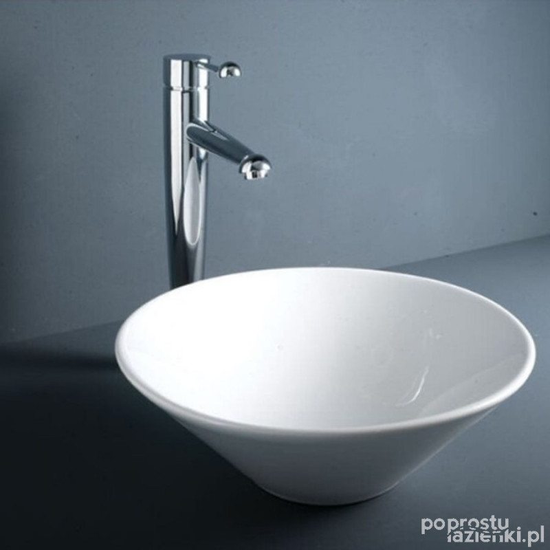 Umywalka nablatowa 38 cm okrągła biały połysk Daisy RAK Ceramics (LADA00001)