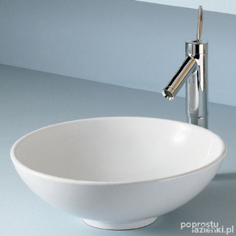 Umywalka nablatowa 45 cm okrągła biały połysk Diana RAK Ceramics (LADI00001)