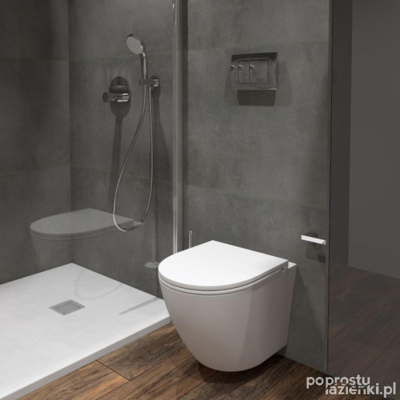 Zestaw medea miska z deską wc slim w/o podwiesz. 49 cm biały połysk Racer RAK Ceramics (RACSET01MEAWHA)