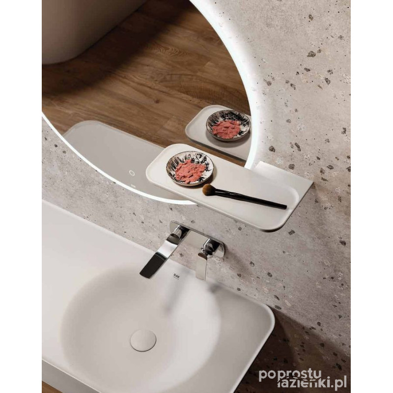 Valet ceramiczna półka 39,5x20,5  cm do lustra okrągłego joy prawa biały połysk Rak - valet RAK Ceramics (VALAC3608AWHA)