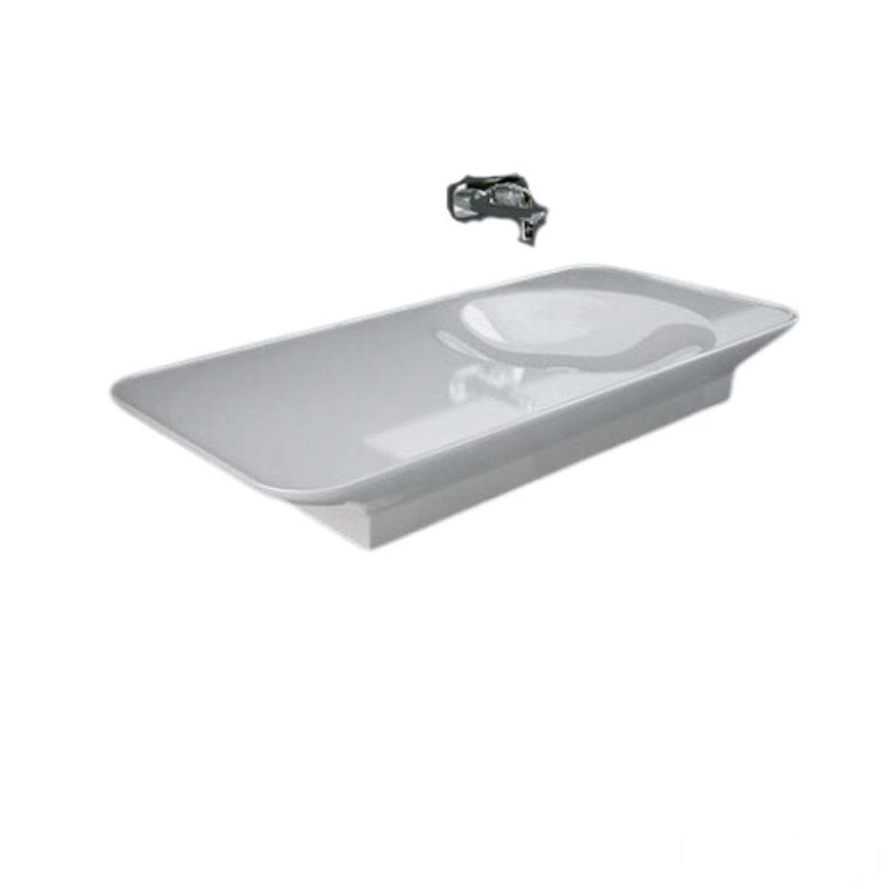 Valet umywalka podwieszana & nablatowa 112x50,5 cm blat l biały połysk Rak - valet RAK Ceramics (VALWB11300AWHA)
