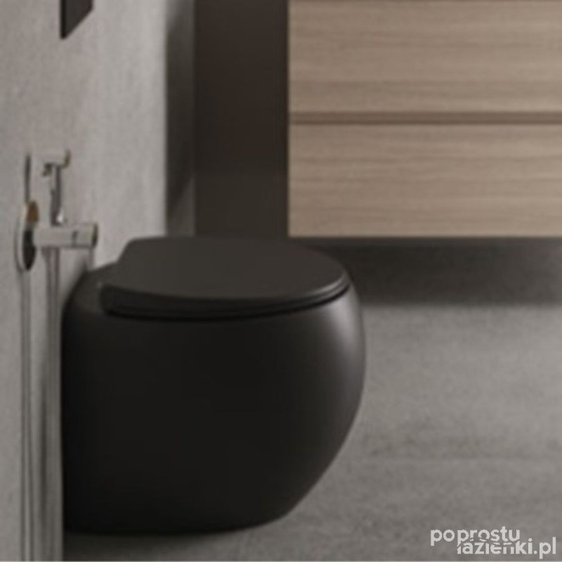 Cloud miska wc stojąca rimless 56x40 cm czarny mat Rak - cloud RAK Ceramics (CLOWC1346504A)