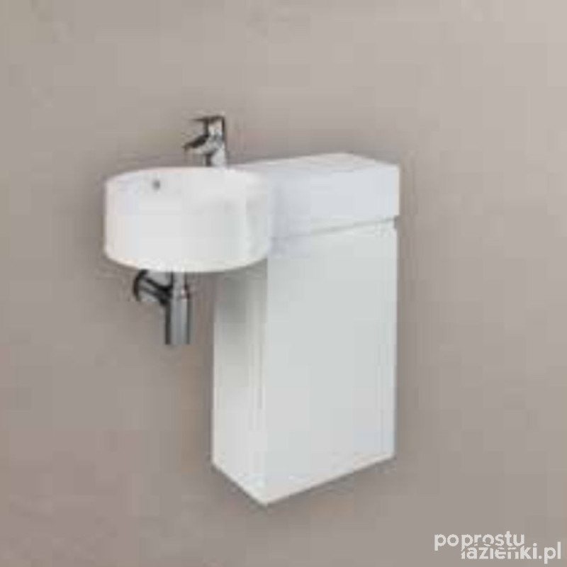 Zestaw petit umywalka okrąg blatp z otworem, szafkajoy biały Rak - petit RAK Ceramics (PET277JOY040PWHO)