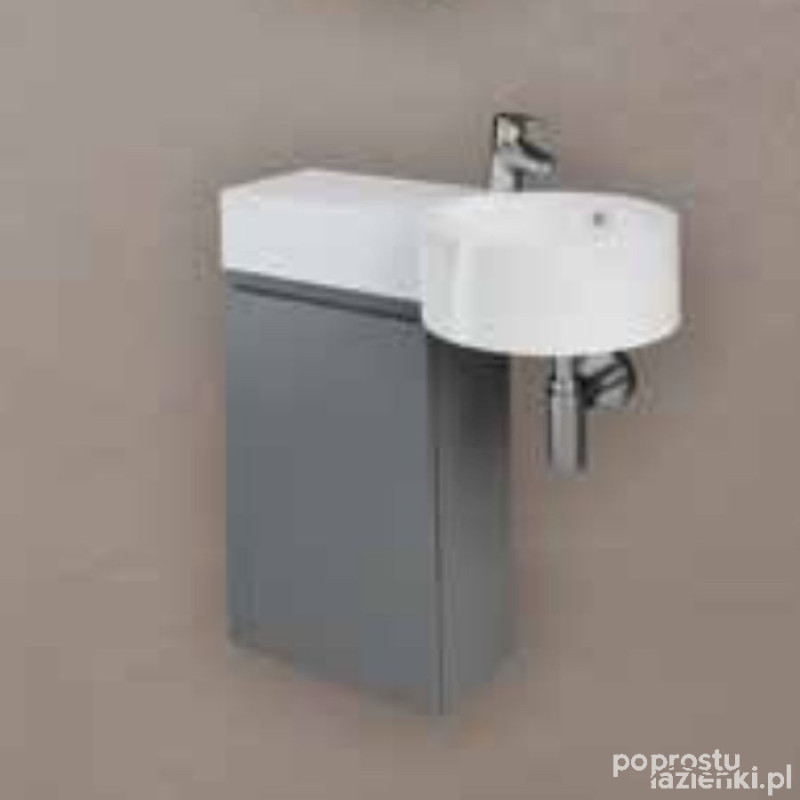 Zestaw petit umywalka okrąg blatl z otworem, szafkajoy szary Rak - petit RAK Ceramics (PET177JOY040UGYO)