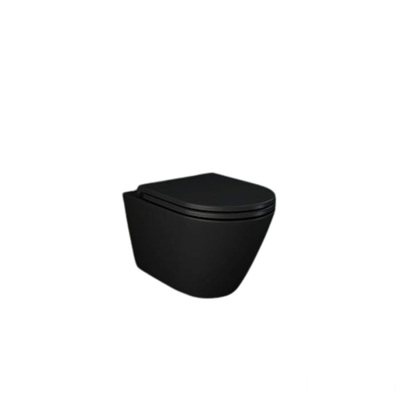 Resort miska wc podwieszana rimless czarny mat (504) &deska wc w/o czarny mat Feeling RAK Ceramics (FEEL5SET)