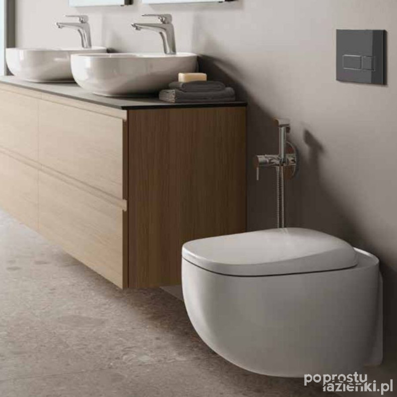 Zestaw  miska wc podwiesz. 52cm rimless & deska wc  w/o biały połysk Illusion RAK Ceramics (ILLU1SET)