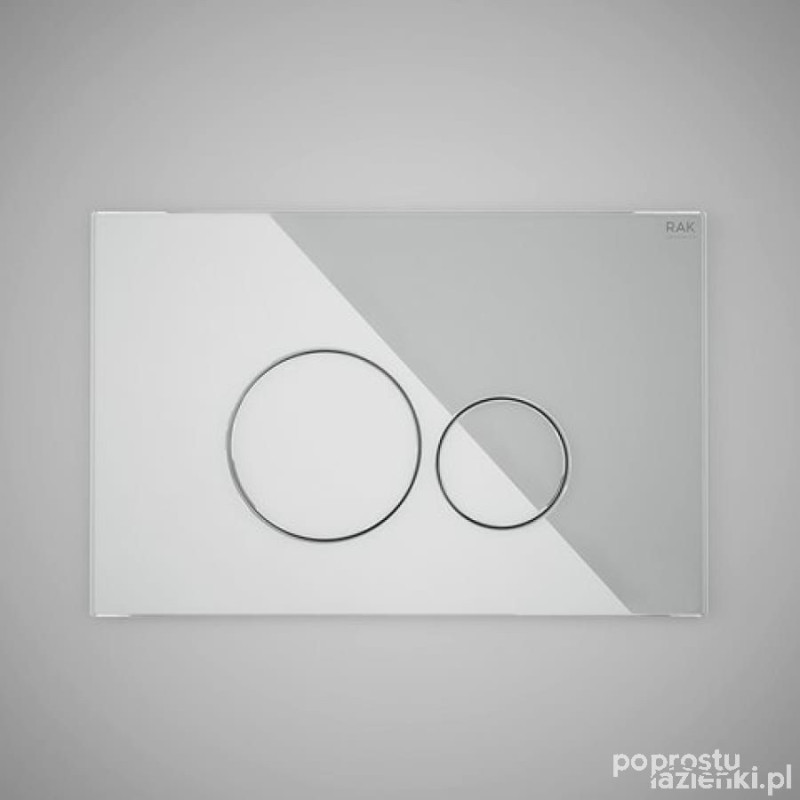 - przycisk szkło okrąg biały połysk Ecofix RAK Ceramics (FSRAKPPL009)