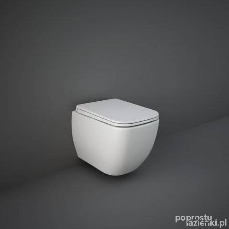 Metropolitan miska wc podwieszana rimless biały mat (500) &deska wc w/o biały mat Feeling RAK Ceramics (METRFEEL1SET)