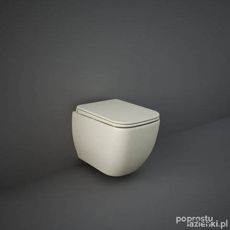 Metropolitan miska wc podwieszana rimless beż mat (505) &deska wc w/o beż mat Feeling RAK Ceramics (METRFEEL2SET)