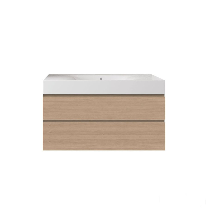 Zestaw des umywalka bez otworu & szafka joy podumywalkowa podwieszana 100 scandinavian oak Joy RAK Ceramics (SETDESWH100SOK)