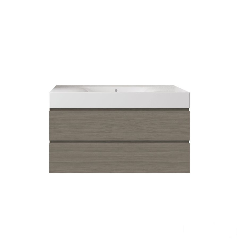Zestaw des umywalka bez otworu & szafka joy podumywalkowa podwieszana 100 grey elm Joy RAK Ceramics (SETDESWH100EGY)