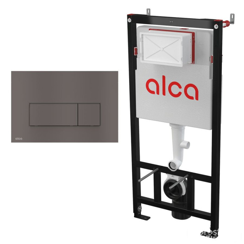 Alcadrain zestaw stelaż sádromodul i przycisk thin  prostokąt gun metal mat  RAK Ceramics (M57-GM-M-AM101/1120)