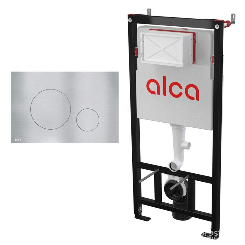 Alcadrain zestaw stelaż sádromodul i przycisk aluminiowy flat turn alunox mat  RAK Ceramics (Flat-Turn-AM101/1120)