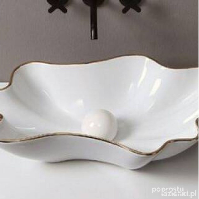 Korek klik-klak z maskownicą ceramiczną pearl biały połysk Vitruvit RAK Ceramics (VITPILPEARL)