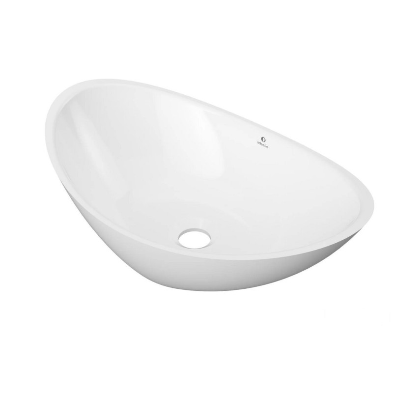 Umywalka nablatowa 50 z marmuru biały połysk Laguna Inbalia (WBOC00105C00G110I)