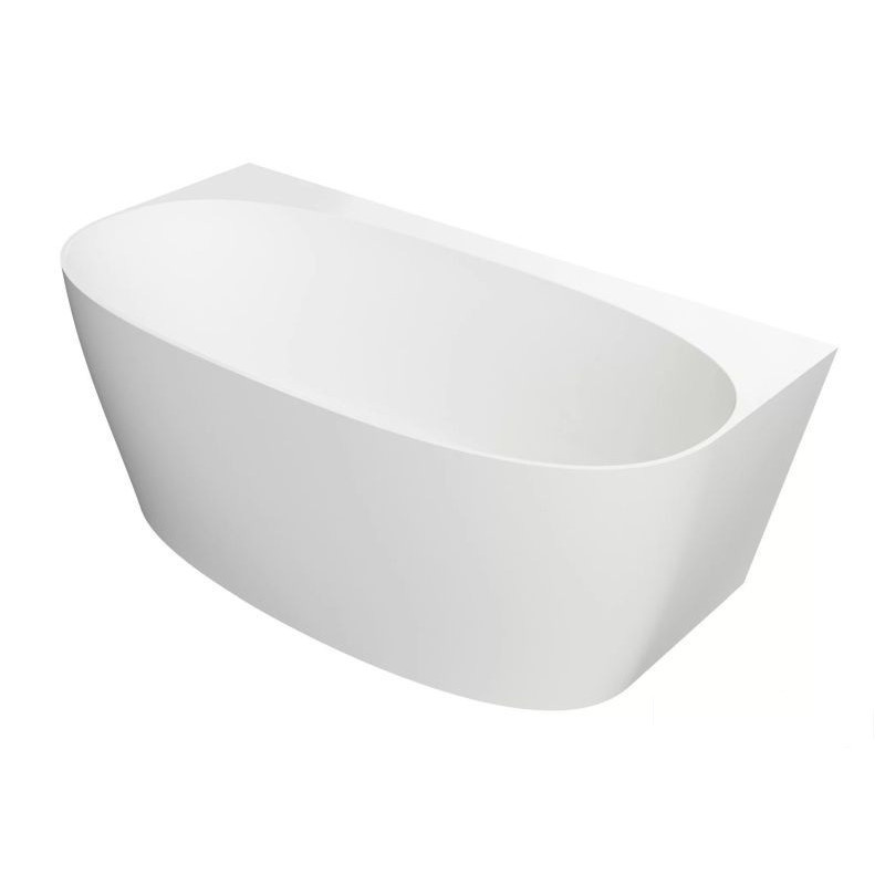 Wanna wolnostojąca przyścienna biały mat z marmuru 155 Flores Inbaia (BTWM00037C00M110I)