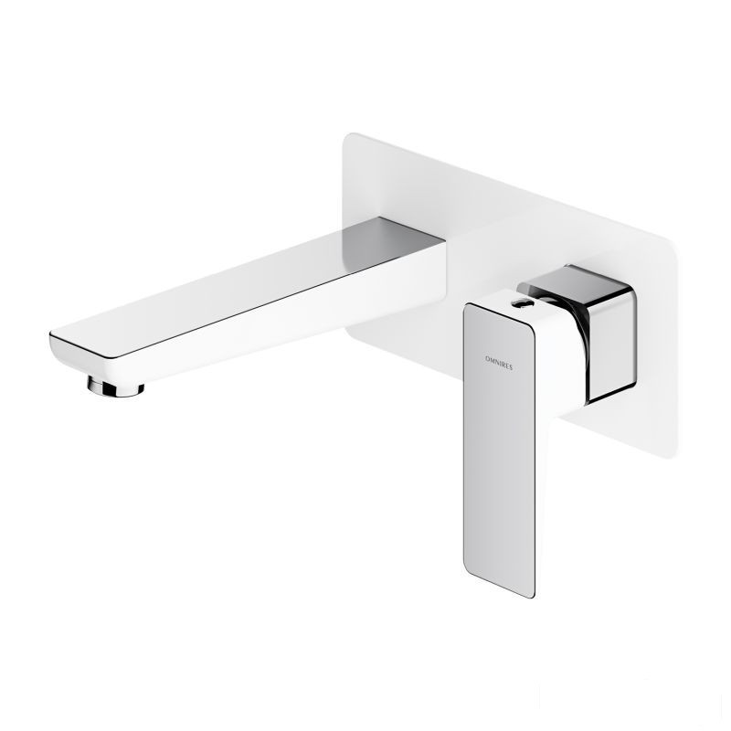Bateria umywalkowa podtynkowa chrom/biały Parma Omnires (PM7415CRB)