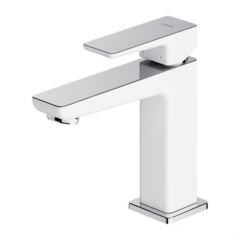 Bateria umywalkowa chrom/biały Parma Omnires (PM7410CRB)