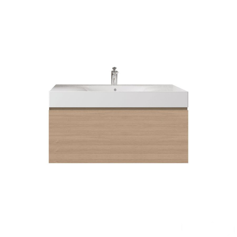 Zestaw des umywalka z otworem & szafka uno joy podumywalkowa podwieszana 100 scandinavian oak Joy RAK Ceramics (undefined)