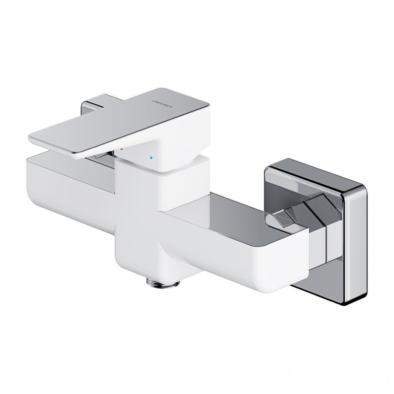 Bateria prysznicowa natynkowa chrom/biały Parma Omnires (PM7440CRB)