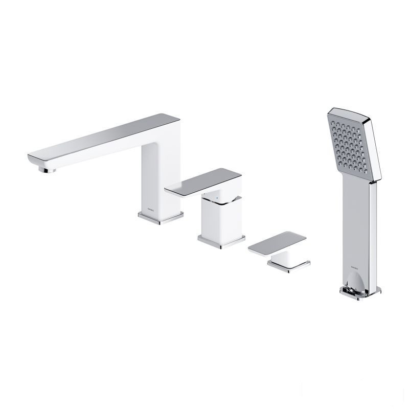 Bateria wannowa 4-otworowa biały/chrom Parma Omnires (PM7432CRB)