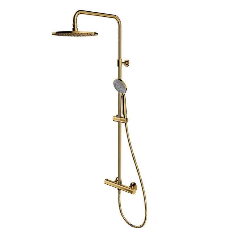 Termostatyczny system prysznicowy natynkowy Y złoty Omnires (Y1244LUXLGL)