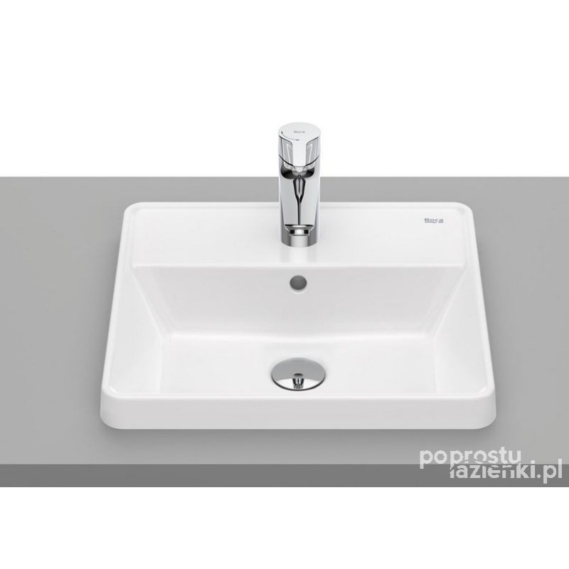 Umywalka blatowa prostokątna 42 x 39 cm, z otworem na baterię Gap Square Roca (A3270Y9000)
