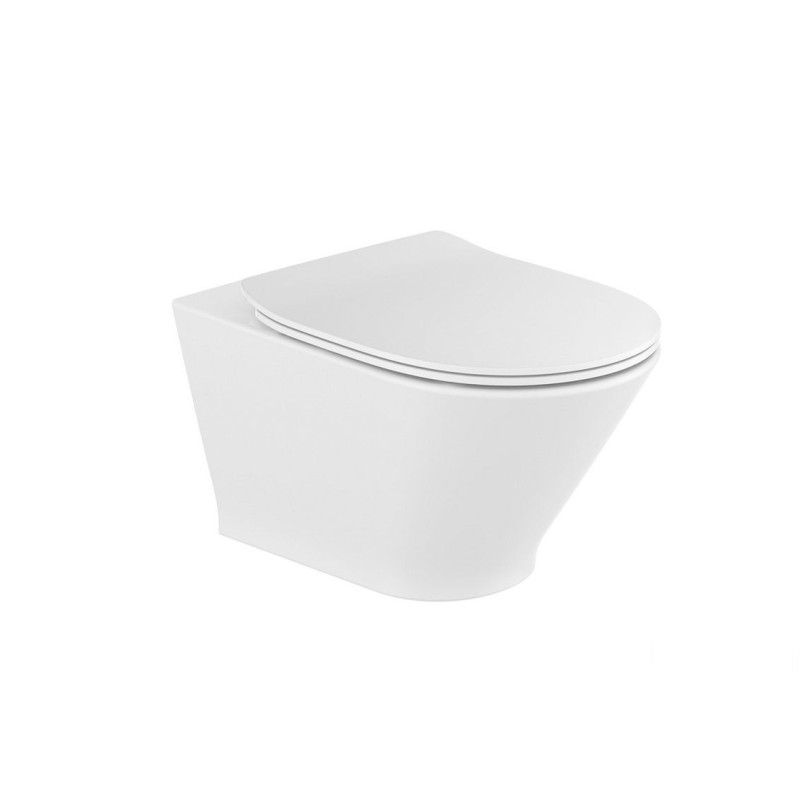 Miska podwieszana WC Rimless Round z deską wolnoopadającą SLIM (zestaw) Roca (A34H0N8000)