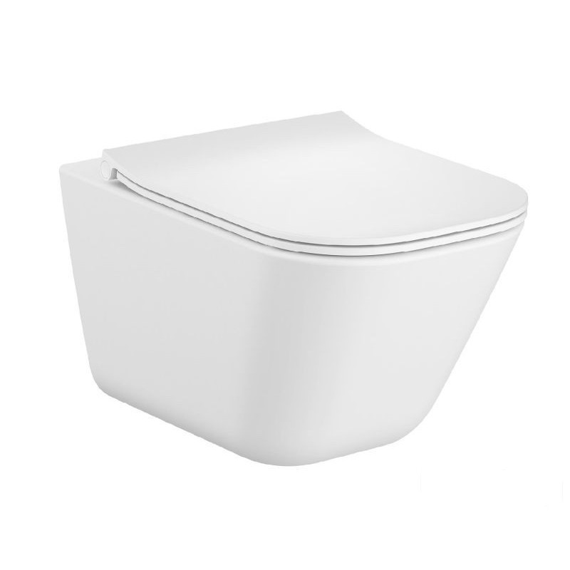 Miska podwieszana WC Rimless Square z deską wolnoopadającą ULTRASLIM (zestaw Roca (A34H472000)