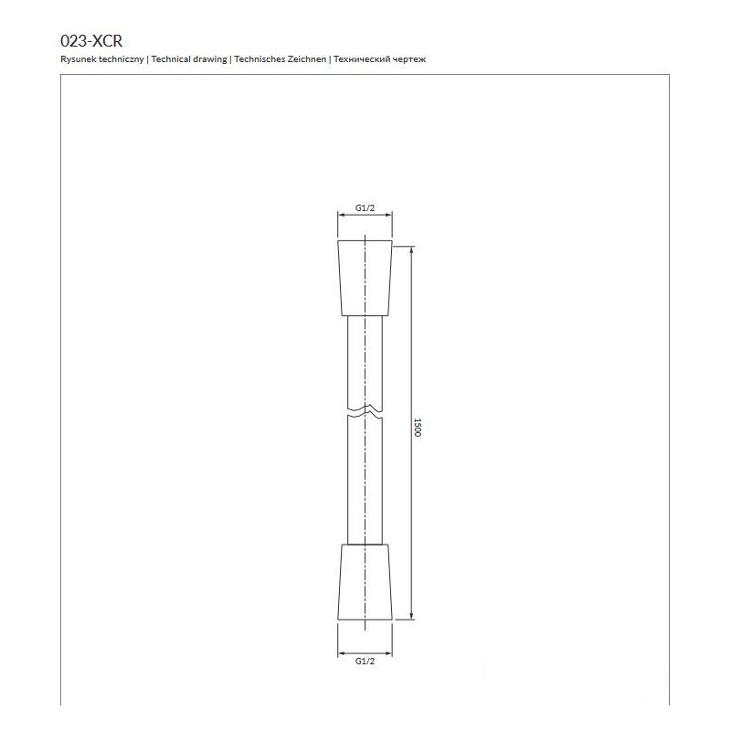 Wąż prysznicowy, 150 cm chrom Omnires (023-XCR)