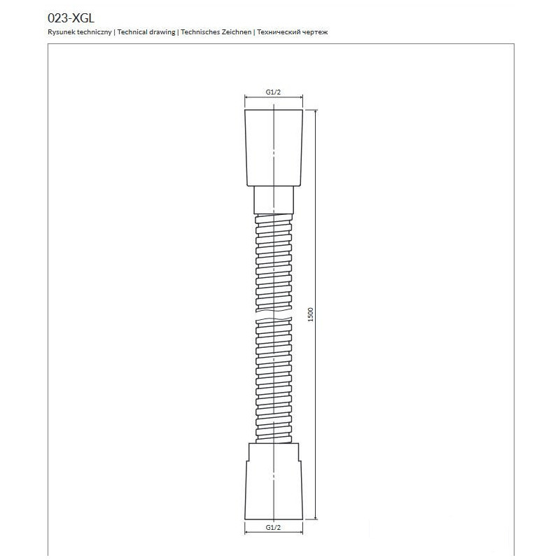 Wąż prysznicowy, 150 cm złoto szczotkowane Omnires (023-XGLB)