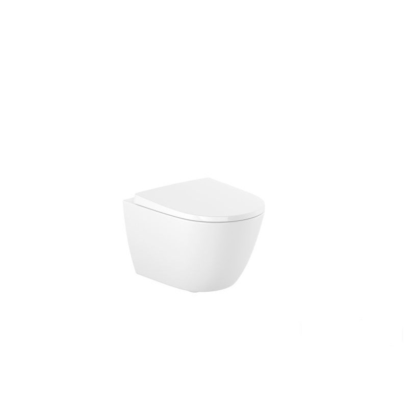 Miska WC podwieszana Rimless Compacto z deską wolnoopadającą (zestaw) Roca (A34H689000)
