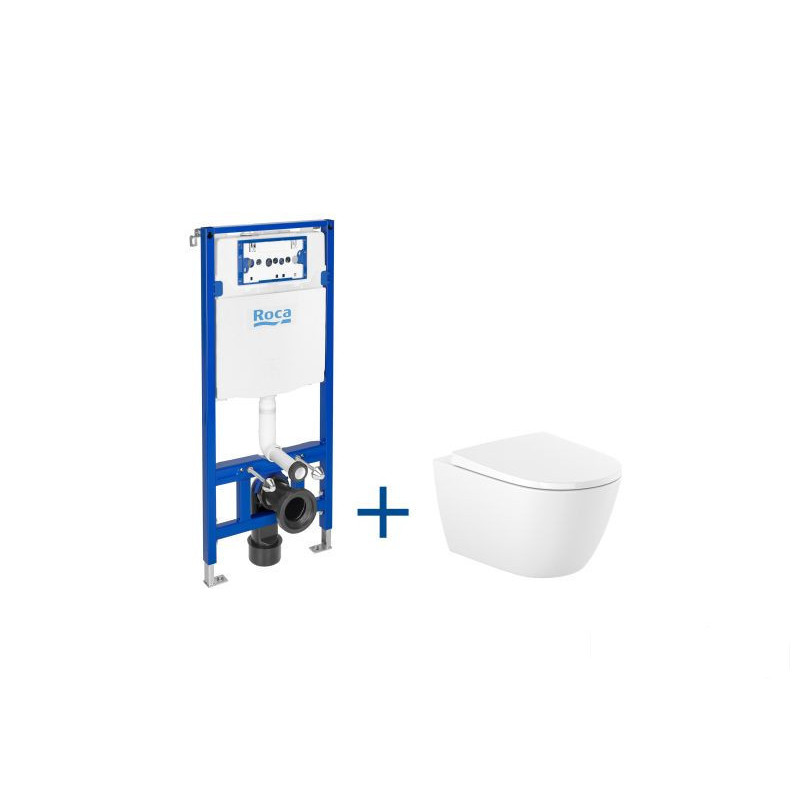 Zestaw podtynkowy DUPLO ONE + miska WC podwieszana ONA RIMLESS z deską Ona Roca (A893106300)