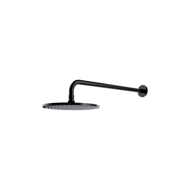 Deszczownica z ramieniem ø25 cm Slimline czarna Omnires (WGSET1BL)