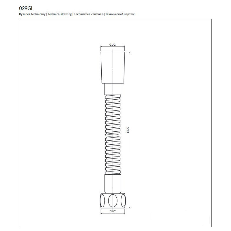 Wąż prysznicowy 150 cm złoty Omnires  (029GL)