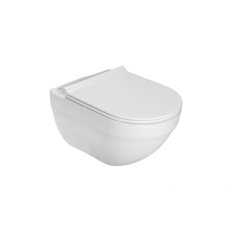 Miska WC podwieszana Rimless z deską wolnoopadającą SLIM Roca (A34H138000)
