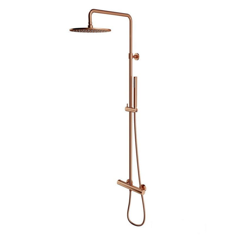 Termostatyczny system prysznicowy natynkowy Y miedź szczotkowana Omnires (Y1244SUCPB)