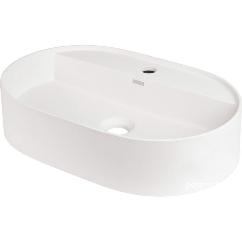 Silia umywalka granitowa nablatowa z wyspą na baterię - owalna Deante (CQS AU6B)