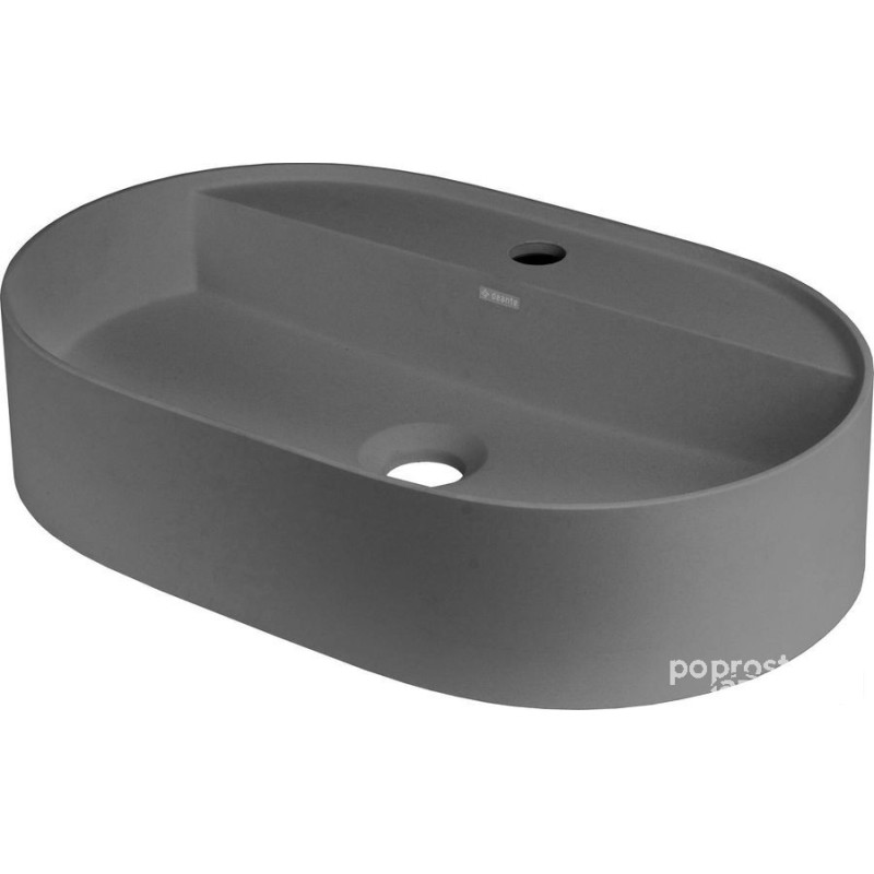 Silia umywalka granitowa nablatowa z wyspą na baterię - owalna Deante (CQS TU6B)