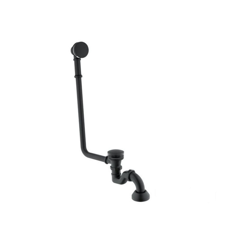 Syfon klik klak z przelewem Amelia Retro czarny mat Besco (SW-PRZ-CZRA)