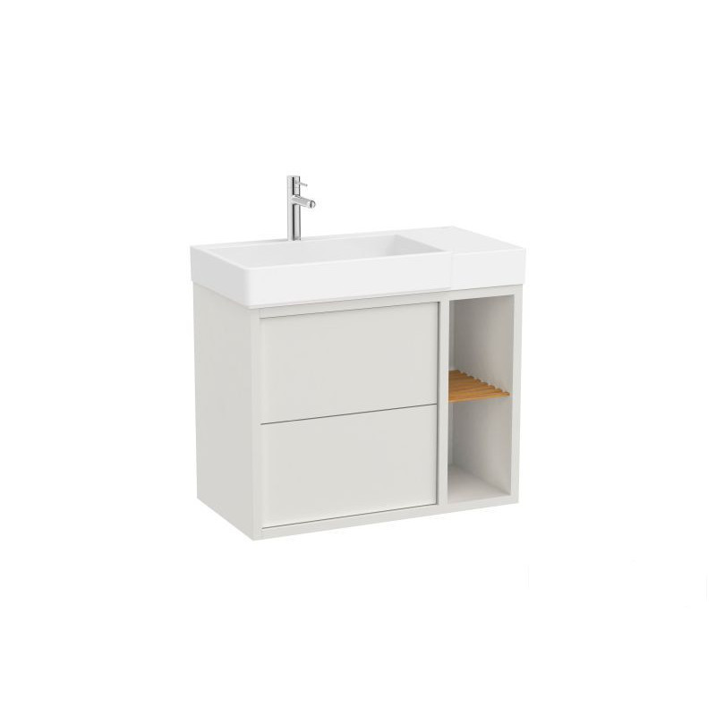 Szafka z umywalką wersja lewa 80 cm biały mat Tura Roca (A852028558)