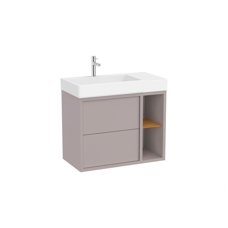 Szafka z umywalką wersja lewa 80 cm szlachetny szary Tura Roca (A852028559)