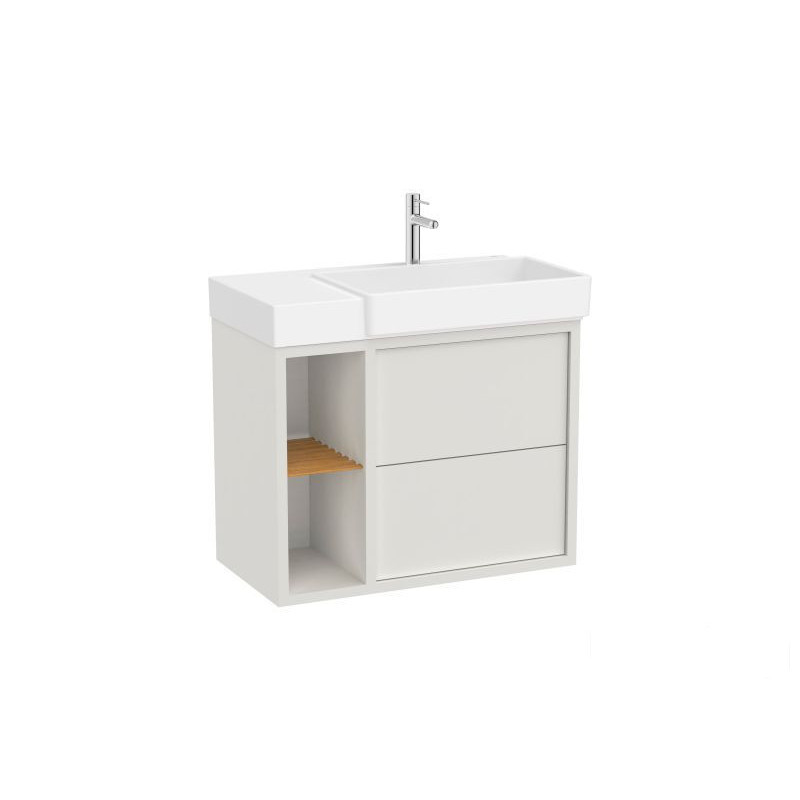 Szafka z umywalką wersja prawa 80 cm biały mat Tura Roca (A852027558)