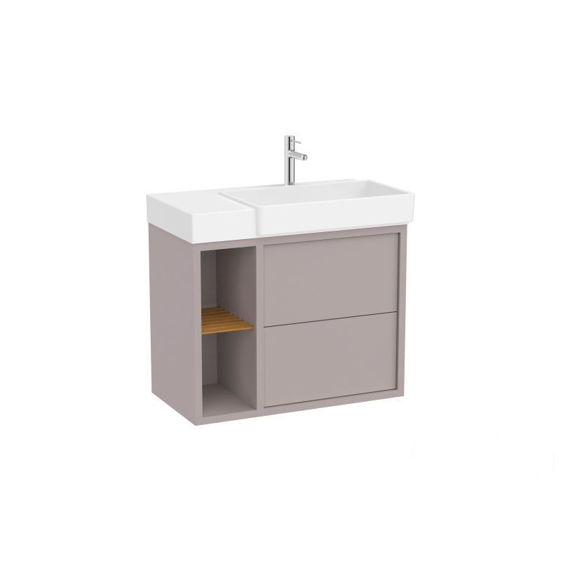 Szafka z umywalką wersja prawa 80 cm szlachetny szary Tura Roca (A852027559)