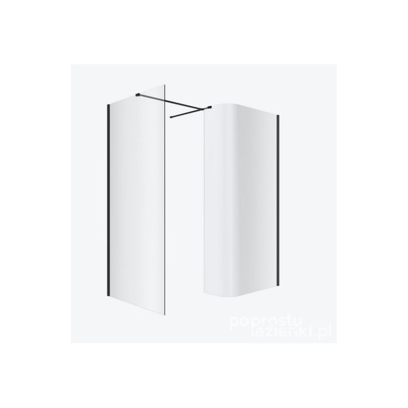 Kabina prysznicowa walk-in 90x93 Vidoq czarny mat Excellent (KAEX.1507.K.0900.0930.BL)