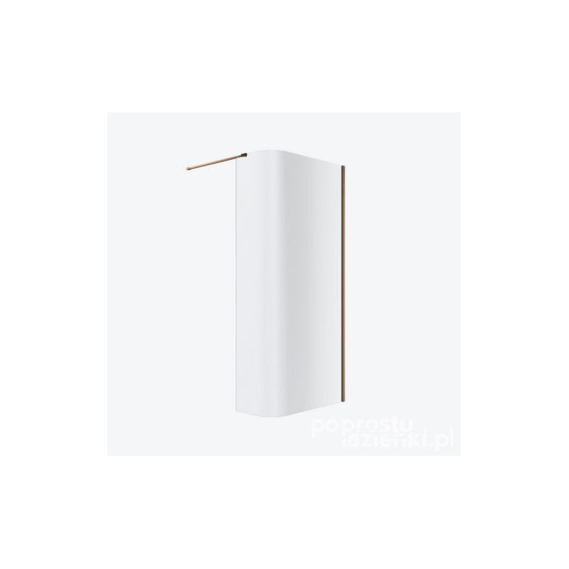 Ścianka prysznicowa gięta walk-in 93x200cm Vidoq miedź szczotkowana Excellent (KAEX.1507.930.LP.CB)